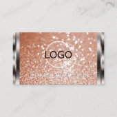 Luxuriöse Silver Rose Gold Sparkle Glitzer Logo hi Visitenkarte (Vorderseite)
