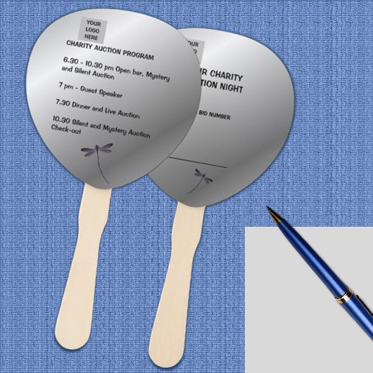 Luxuriöse Silver Sheen Wohltätigkeit Auktion Fächer