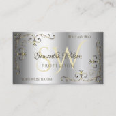 Luxuriöse Silver Shimmer Gold Verziert Corners Ini Visitenkarte (Vorderseite)