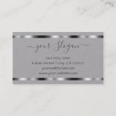 Luxuriöse Silver Signature Handschrift Schriftart Visitenkarte (Rückseite)