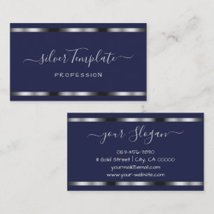 Luxuriöse Silver Signature Handschrift Schriftart Visitenkarte