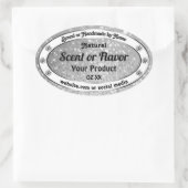 Luxuriöse Silver Sparkling Glitzer Product Labels Ovaler Aufkleber (Tasche)