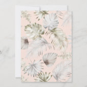 Luxuriöse Silver Tropical Foliage Wedding Einladung (Rückseite)