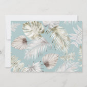 Luxuriöse Silver Tropical Foliage Wedding Einladung (Rückseite)