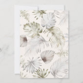 Luxuriöse Silver Tropical Foliage Wedding Einladung (Rückseite)