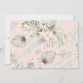 Luxuriöse Silver Tropical Foliage Wedding Einladung (Rückseite)