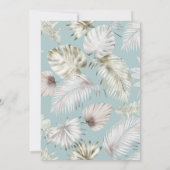 Luxuriöse Silver Tropical Foliage Wedding Einladung (Rückseite)