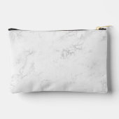 Luxuriöse Silver White Marble Curly Signature Name Zubehörtasche (Rückseite)