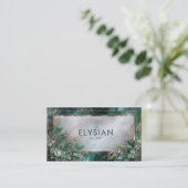 Luxuriöse Smaragdgrüne Marmor & botanisches Gold Visitenkarte (Stehend Vorderseite)