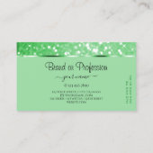 Luxuriöse Smarald Green Glitzer Stars und Logos Visitenkarte (Rückseite)