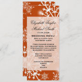 Luxuriöse Snowflakes Winterurlaubsmenü Menükarte (Vorne/Hinten)