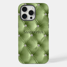 Luxuriöse Soft Warm Sage Green Imitate Velvet iPhone 15 Pro Max Hülle