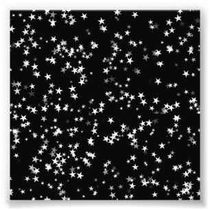 Luxuriöse Starry Sky Black Star Elegance Astronomi Fotodruck