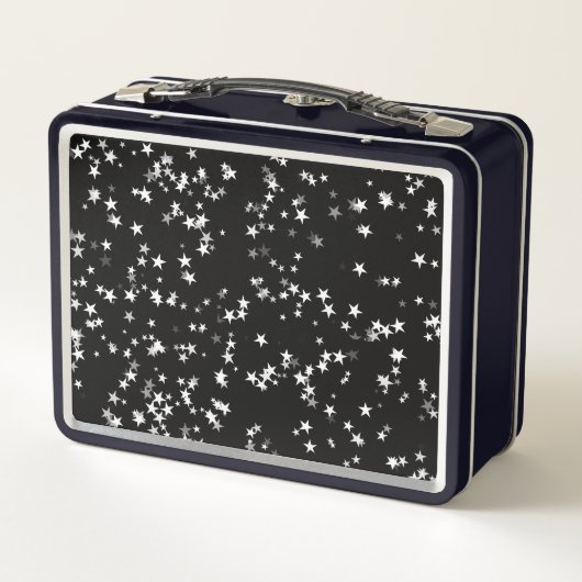 Luxuriöse Starry Sky Black Star Elegance Astronomi Metall Brotdose (Rückseite)