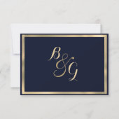 Luxuriöse stilvolle moderne marineblaue UAWG RSVP Karte (Rückseite)