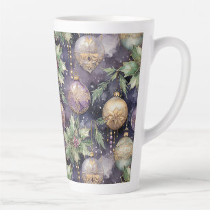 Luxuriöse Strahlung: Lila und goldener Weihnachtss Milchtasse