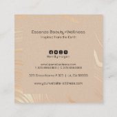 Luxuriöse Streifen in Beige und Rose-Gold 2 Quadratische Visitenkarte (Rückseite)