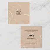 Luxuriöse Streifen in Beige und Rose-Gold 2 Quadratische Visitenkarte (Vorne/Hinten)