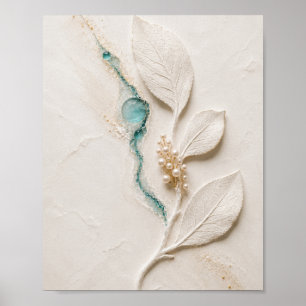 Luxuriöse strukturierte botanische Wandkunst  Poster