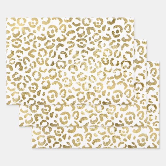 Luxuriöse Stylish Gold Leopard Print Geschenkpapier Set (Set)