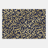 Luxuriöse Stylish Gold Navy Leopard Print Geschenkpapier Set (Vorderseite)