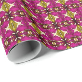 Luxuriöse Tahitian Tropical Fuchsia & Gold Boho Geschenkpapier (Rolleneckpunkt)