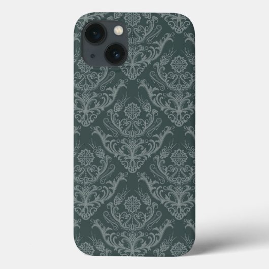 Luxuriöse Tapete aus grünem Blumenmotiv Case-Mate iPhone Hülle (Rückseite)