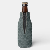 Luxuriöse Tapete aus grünem Blumenmotiv Flaschenkühler (Flasche Rückseite)