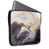 luxuriöse Tapete. Rosa und schwarzer Marmor und Go Laptopschutzhülle (Vorne Rechts)