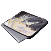 luxuriöse Tapete. Rosa und schwarzer Marmor und Go Laptopschutzhülle (Vorne Knopf)