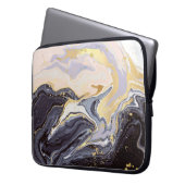 luxuriöse Tapete. Rosa und schwarzer Marmor und Go Laptopschutzhülle (Vorderseite Links)