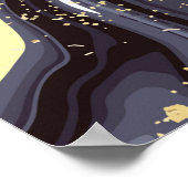 luxuriöse Tapete. Rosa und schwarzer Marmor und Go Poster (Ecke)