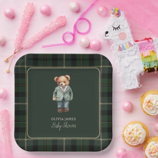 Luxuriöse Teddy Bär Babydusche Pappteller (Party)