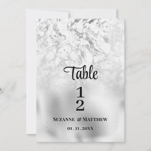 Luxuriöse Tischnummern aus grauem weißem Marmor (Vorderseite)