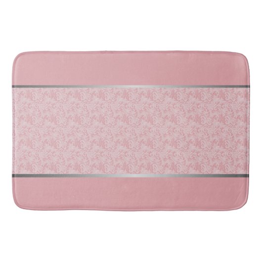 Luxuriöse Touch: Silber, Weiß und Rosa Badematte (Vorderseite)