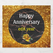 Luxuriöse Trendy Marble Pink Black Customizing Schaumweinetikett (Einzelnes Label)