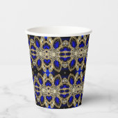 Luxuriöse Trendy Stylish Gold Türkise Cobalt Blue Pappbecher (Vorderseite)