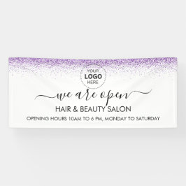 Luxuriöse Tropfen Glitzer lila Salon Banner