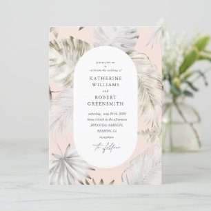 Luxuriöse Tropical Foliage Wedding Einladung