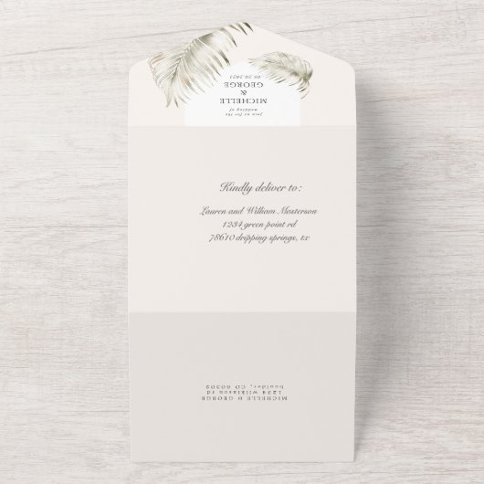 Luxuriöse tropische Flora (kein ENV erforderlich) All In One Einladung (Außenbereich)