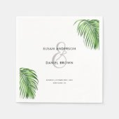 Luxuriöse tropische Wasserfarbenpalme Blätter Hoch Serviette (Vorderseite)