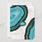 Luxuriöse türkisfarbene Wasserfarbe gegen 16 . Geb Einladung (Rückseite)