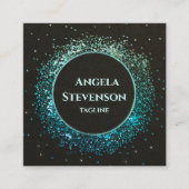Luxuriöse Turquoise Glitzer Business Card Quadratische Visitenkarte (Vorderseite)