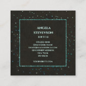 Luxuriöse Turquoise Glitzer Business Card Quadratische Visitenkarte (Rückseite)