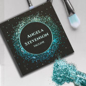 Luxuriöse Turquoise Glitzer Business Card Quadratische Visitenkarte