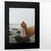 Luxuriöse Typografie Budget Foto Dreifach Gefaltete Einladung (Innen Erste Seite)