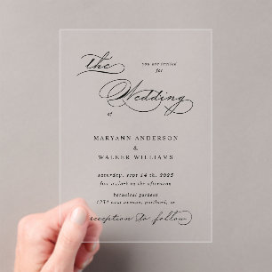 Luxuriöse Typografie Budget-Hochzeitseinladung Acryleinladungen