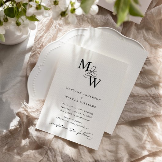 Luxuriöse Typografie Budget Hochzeitseinladung Einladung