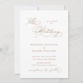 Luxuriöse Typografie Budget Hochzeitseinladung Einladung (Vorderseite)