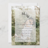 Luxuriöse Typografie Budget Imitate Velum Wedding Einladung (Vorderseite)